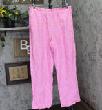 Charter Club Womens Luxury Pull-On Linen Elastic Waist Pants Bubble Bath Pink XL