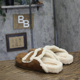 A New Day Lucie Cozy Lined Footbed Mule Slippers Faux Fur Lined Brown 6.5M