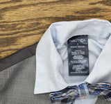 Nautica Little Boys Formal Vest Shirt Bow Tie Suit Set Tanzanite Blue 7