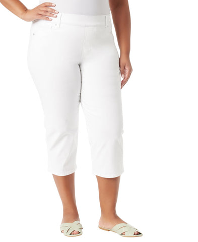 Gloria Vanderbilt Plus Size Shape-Effect High-Rise Capri Jeans Vintage White 16W