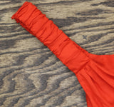 Sam & Jess Womens Sleeveless V Neck Ruched Straps Tank Maxi Dress Lobster Red M