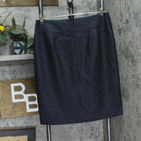 Anne Klein Womens Dressy Denim Back-Zip Skirt 10903569 Navy Blue 12