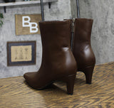 French Connection Womens Alex Kitten Heel Bootie FC-ALEX-S Chocolate Brown 6M