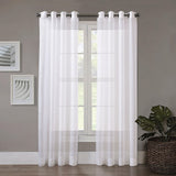 Regal Home Crushed Voile Sheer Grommet Top Single Curtain Panel White 50x63