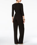 Ny Collection Womens Petites Matte Jersey Belted Jumpsuit YQIU0013