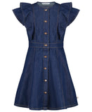 Calvin Klein Jeans Chambray Denim Shirt Dress Vintage Dark Wash Blue XL (16)