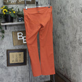 Reebok Womens High-Rise Mini-Flare Pants 100205600 Brick Red Orange XL