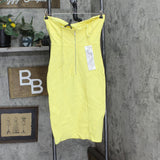 Bcbgmaxazria Azria Womens Strappy Bodycon Dress LHL6188611 Limelight Yellow L