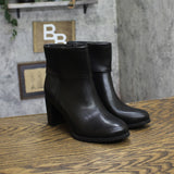 Style & Co. Chappell Block Heel Booties Faux Leather 10021794900 Black 6M