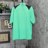 Pga Tour Mens Colorblock Golf Sport Short Sleeve Polo Shirt Green / Black L