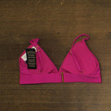 Lauren Ralph Lauren Club Solids Triangle V-Neck Bikini Top Swim Freesia Pink 10