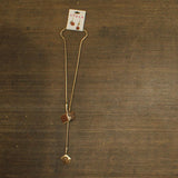 Viola Statement Lariat Necklace & Dangle Earring Set Gold / Brown