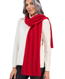Style & Co. Womens Solid Cable Knit Scarf SC9542505 Red
