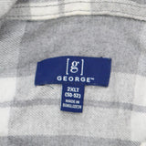 George Mens Button Up Cotton Blend Flannel Shirt Gray Plaid Multi 2XL Tall