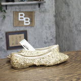 A New Day Womens Sammie Pull On Sequin Ballet Flats Shoes Gold Yellow 8.5M