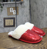 Auden Womens Rae Sequin Scuff Slippers 91639271 Red L (9/10)