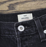 Levi's Womens Original 501 Straight Jeans Button Fly Studded Pocket Black 28x30