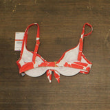 Vince Camuto Womens Swim Underwire Tie Front Bikini Top Tangerine Red Orange XS