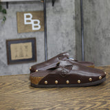 Universal Thread Studded Clog Mule Flat with Buckle 94303782 Brown 6.5M