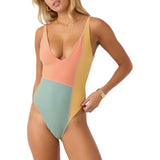 O'Neill Mirage Colorblock Edgewater One-Piece Swimsuit Multi Pink Lurex S