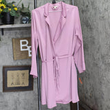 State of Day Womens Silk Touch Self-Tie Robe 100180215MS Mauve Orchid Purple L
