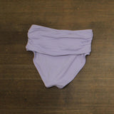 Kate Spade Womens Swim High Waist Shirred Bikini Bottom Frosted Violet Purple M