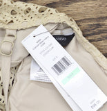 Carmen Marc Valvo Crochet Scoop Neck One Piece Swimsuit C21382 Beige Brown 8