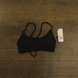 Salt + Cove Juniors Rib Scrunch Scoop-Neck Bralette Bikini Top Black M