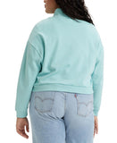 Levi's Trendy Plus Size Cosmo 1/4-Zip Long-Sleeve Sweatshirt Porecelain Blue 4X