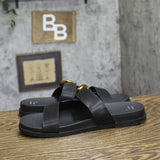 A New Day Meg Double Strap Buckle Slide Sandals 94748250 Black 9.5M