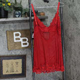 Oh La La Cheri Plus Valentine Soft Cup Lace Babydoll Nightgown Red 1X/2X