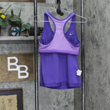 Nike Womens Dri-Fit Soft Cup Active wear Racerback Tank Top Purple M