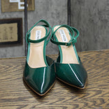 Steve Madden Women's Zelie Vinyl Two-Piece Pumps Shoes ZELI05S1 Green Vinyl 11M