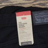 Levis Womens Plus Size 720 High Rise Super Skinny Jeans Pants Black Night 24W