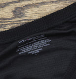 Warm Essentials By Cuddl Duds Womens Textured Fleece Thermal V-Neck Top Black L