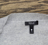 Aqua Womens Button Front Sweater Cashmere V-Neck Cardigan V10337 Light Gray 2XL