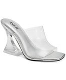 Bar III Womens Cherr Slide Sandals 10014818500 Clear Vinyl Gray 7.5M