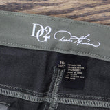 DG2 by Diane Gilman Womens Stretch Straight Leg Jeans Olive Green 16