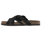 White Mountain Womens Harrington Footbed Sandal Strappy Black / Nubuk 9M