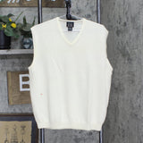 Jos A. Bank Mens Wool Ribbed Sweater Vest 167041535bb732 Off White L