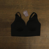 Auden Womens Luxury Collection Removeable Pad Longline Plunge Bralette Black XL