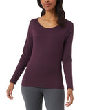 32 Degrees Womens Heat Long-Sleeve Scoop Neck Top Purple XS