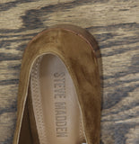 Steve Madden Womens Suede Lisbon Block Heel Loafers LISB02S1 Chesnut Brown 9M