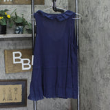 Black Tape Womens Trendy Plus Size Ruffled Babydoll Tank Top Navy Blue 1X