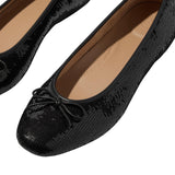 FitFlop Womens Delicato Bow Sequin Ballet Flats E6T Black 6M