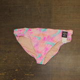 Salt + Cove Trendy Plus Size Tie-Dye Side-Tab Bikini Bottom Pink Wave Multi 2X