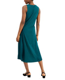 Alfani Womens Mixed-Media Midi Dress 100107596MS Green S