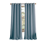 Martha Stewart Solid Grommet Blackout Single Curtain Panel Blue 50x108