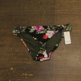 Bar III Womens Floral-Print Side-Tab Bikini Bottom MBTH25501 Multi Black M
