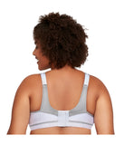 Glamorise Womens No-Bounce Camisole Elite Sports Wirefree Bra White / Gray 50D